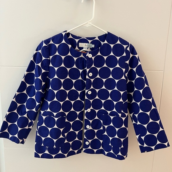 Boden Blue and White Blazer with Geometric Design - Picture 2 of 8